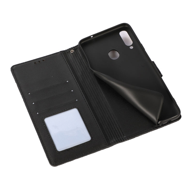 For Samsung Galaxy A20s Skin Feel Embossed Sunflower Horizontal Flip Leather Case with Holder & Card Slots & Wallet & Lanyard