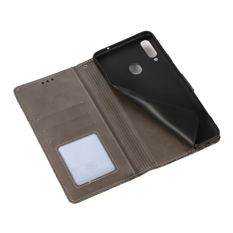 For Samsung Galaxy A20s Skin Feel Embossed Sunflower Horizontal Flip Leather Case with Holder & Card Slots & Wallet & Lanyard