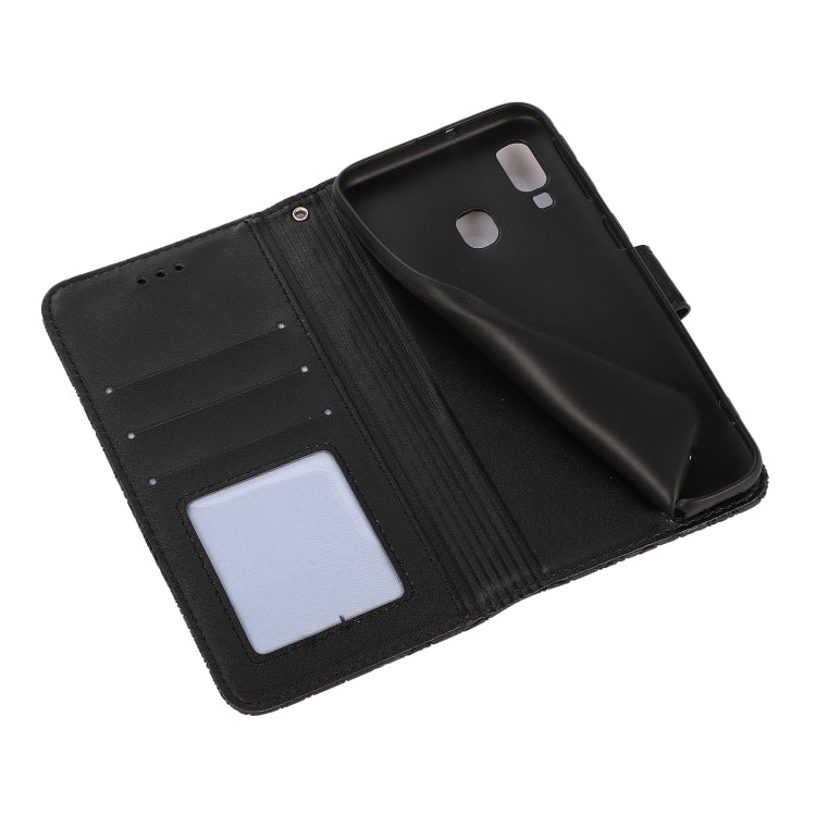 For Samsung Galaxy A40 Skin Feel Embossed Sunflower Horizontal Flip Leather Case with Holder & Card Slots & Wallet & Lanyard