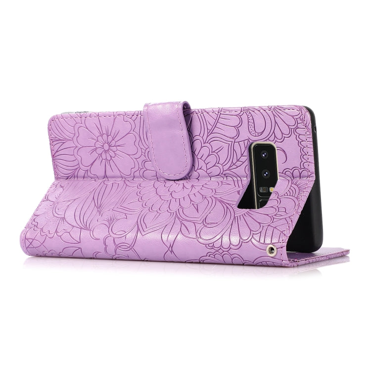 For Samsung Galaxy Note8 Skin Feel Embossed Sunflower Horizontal Flip Leather Case with Holder & Card Slots & Wallet & Lanyard