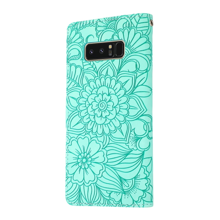 For Samsung Galaxy Note8 Skin Feel Embossed Sunflower Horizontal Flip Leather Case with Holder & Card Slots & Wallet & Lanyard