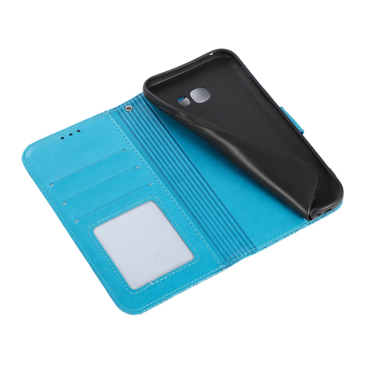 For Samsung Galaxy A5 (2017) Skin Feel Embossed Sunflower Horizontal Flip Leather Case with Holder & Card Slots & Wallet & Lanyard