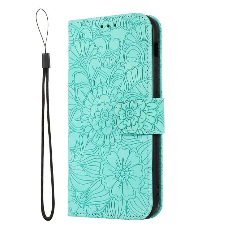 For Samsung Galaxy A5 (2017) Skin Feel Embossed Sunflower Horizontal Flip Leather Case with Holder & Card Slots & Wallet & Lanyard