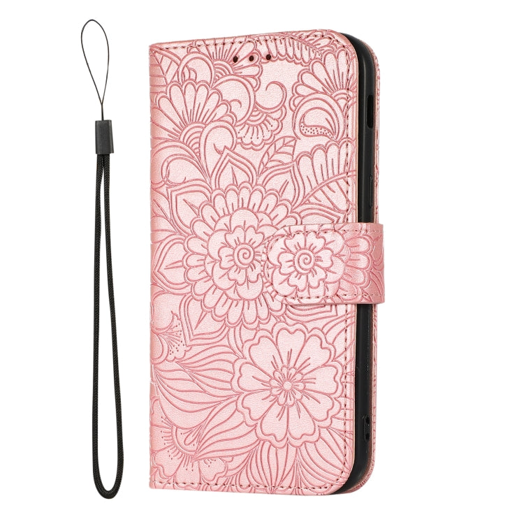 For Samsung Galaxy A5 (2017) Skin Feel Embossed Sunflower Horizontal Flip Leather Case with Holder & Card Slots & Wallet & Lanyard