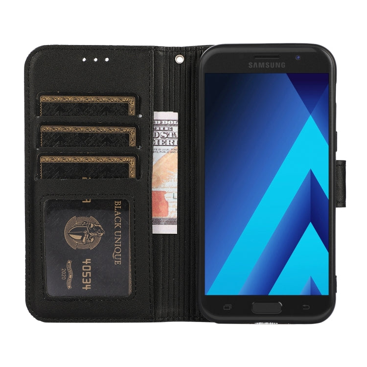 For Samsung Galaxy A5 (2017) Skin Feel Embossed Sunflower Horizontal Flip Leather Case with Holder & Card Slots & Wallet & Lanyard