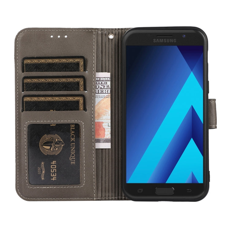 For Samsung Galaxy A5 (2017) Skin Feel Embossed Sunflower Horizontal Flip Leather Case with Holder & Card Slots & Wallet & Lanyard