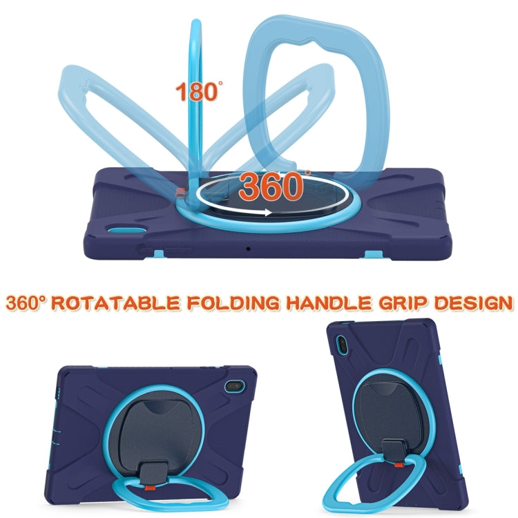 For Samsung Galaxy Tab S7 FE T730 Silicone + PC Protective Case with Holder & Shoulder Strap