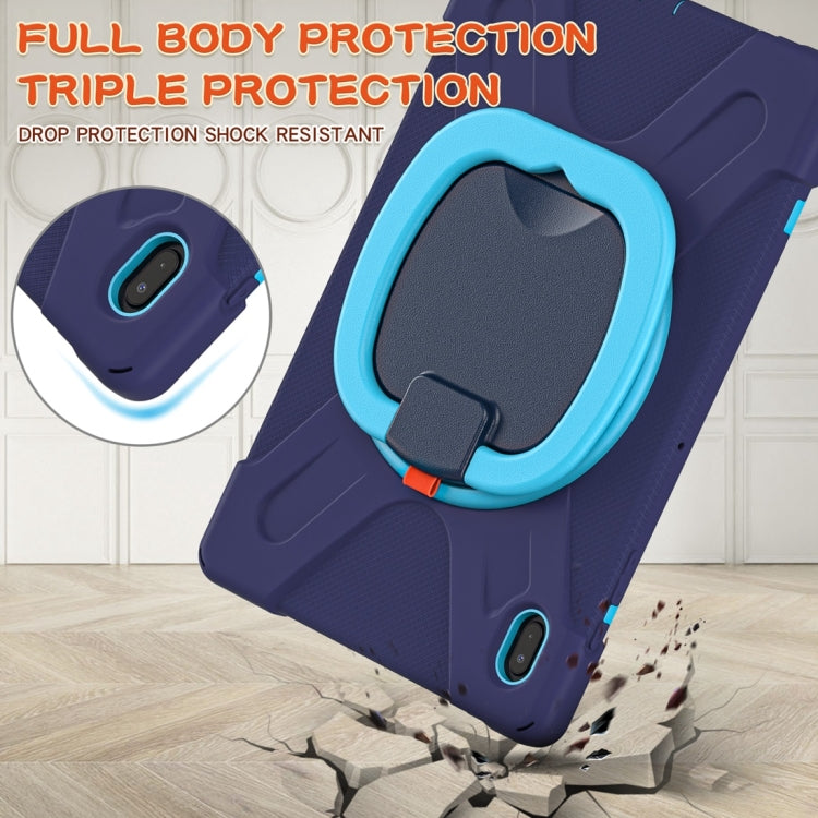 For Samsung Galaxy Tab S7 FE T730 Silicone + PC Protective Case with Holder & Shoulder Strap