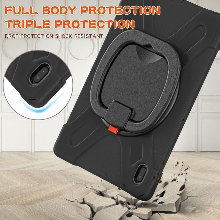 For Samsung Galaxy Tab S7 FE T730 Silicone + PC Protective Case with Holder & Shoulder Strap