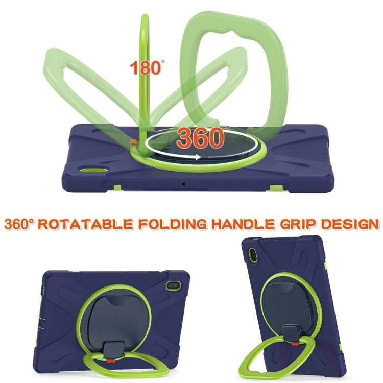 For Samsung Galaxy Tab S7 FE T730 Silicone + PC Protective Case with Holder & Shoulder Strap