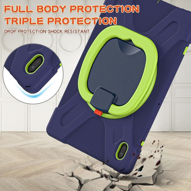 For Samsung Galaxy Tab S7 FE T730 Silicone + PC Protective Case with Holder & Shoulder Strap