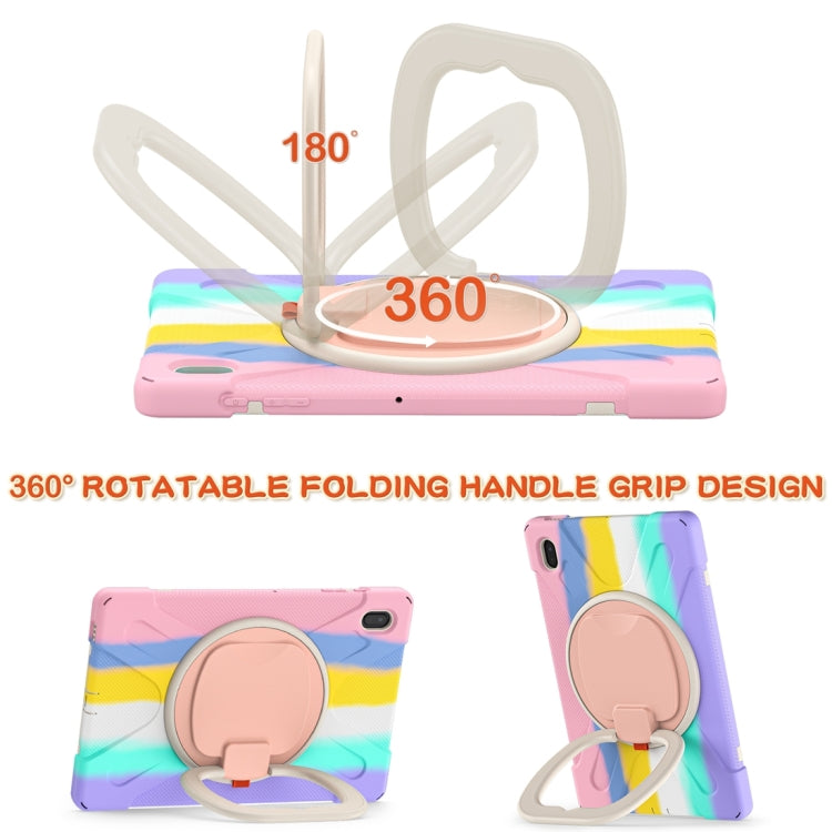 For Samsung Galaxy Tab S7 FE T730 Silicone + PC Protective Case with Holder & Shoulder Strap