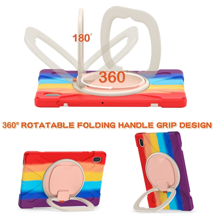 For Samsung Galaxy Tab S7 FE T730 Silicone + PC Protective Case with Holder & Shoulder Strap