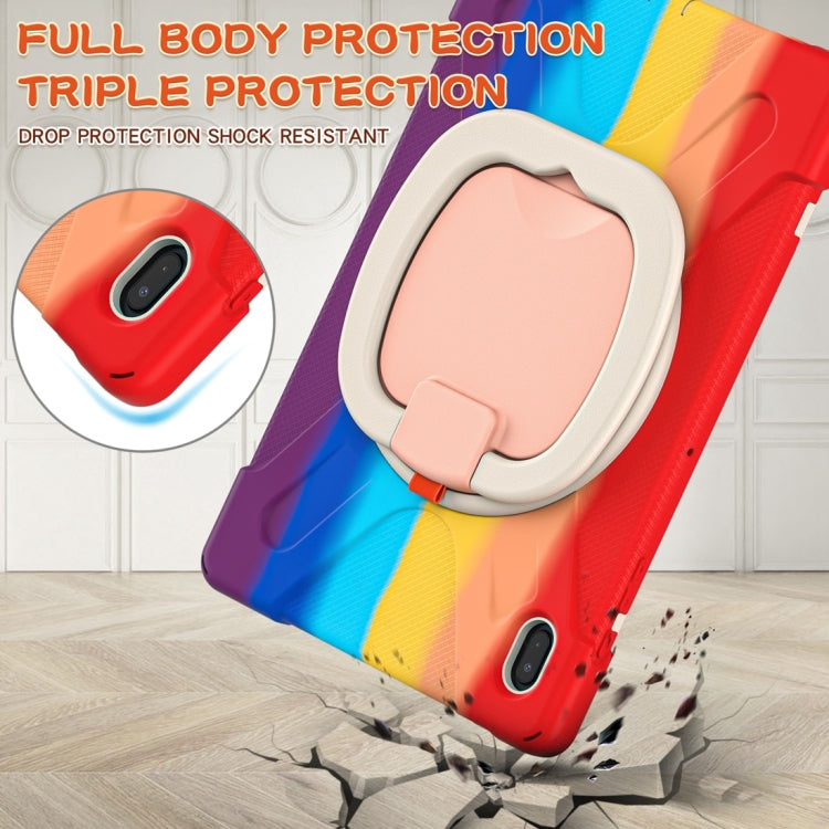 For Samsung Galaxy Tab S7 FE T730 Silicone + PC Protective Case with Holder & Shoulder Strap