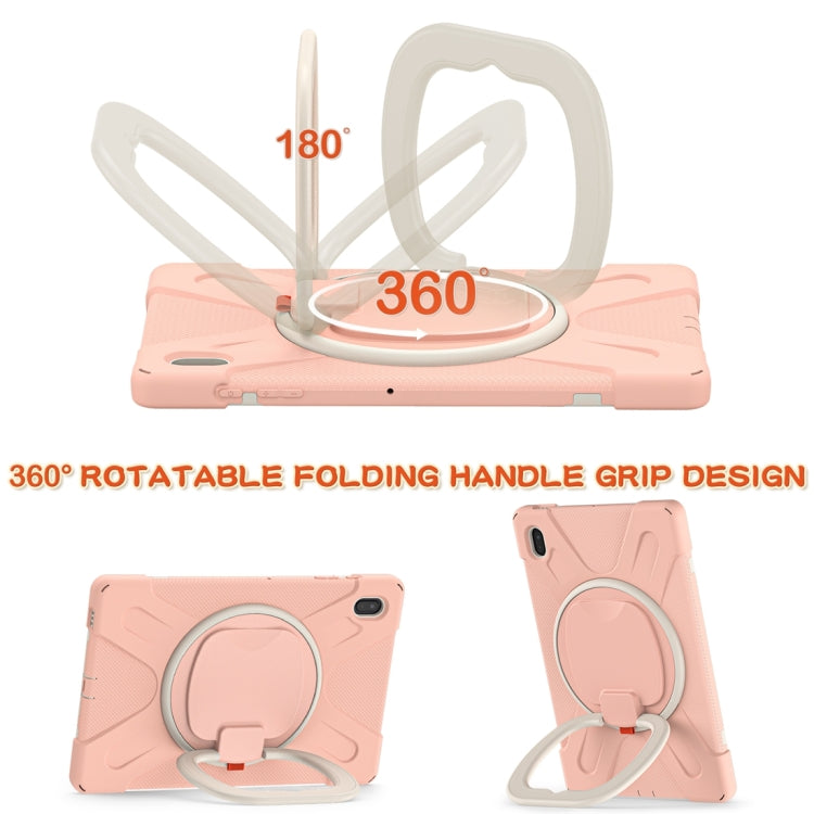 For Samsung Galaxy Tab S7 FE T730 Silicone + PC Protective Case with Holder & Shoulder Strap