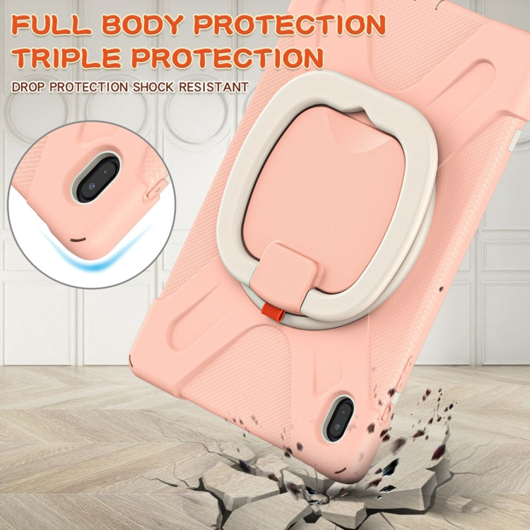For Samsung Galaxy Tab S7 FE T730 Silicone + PC Protective Case with Holder & Shoulder Strap