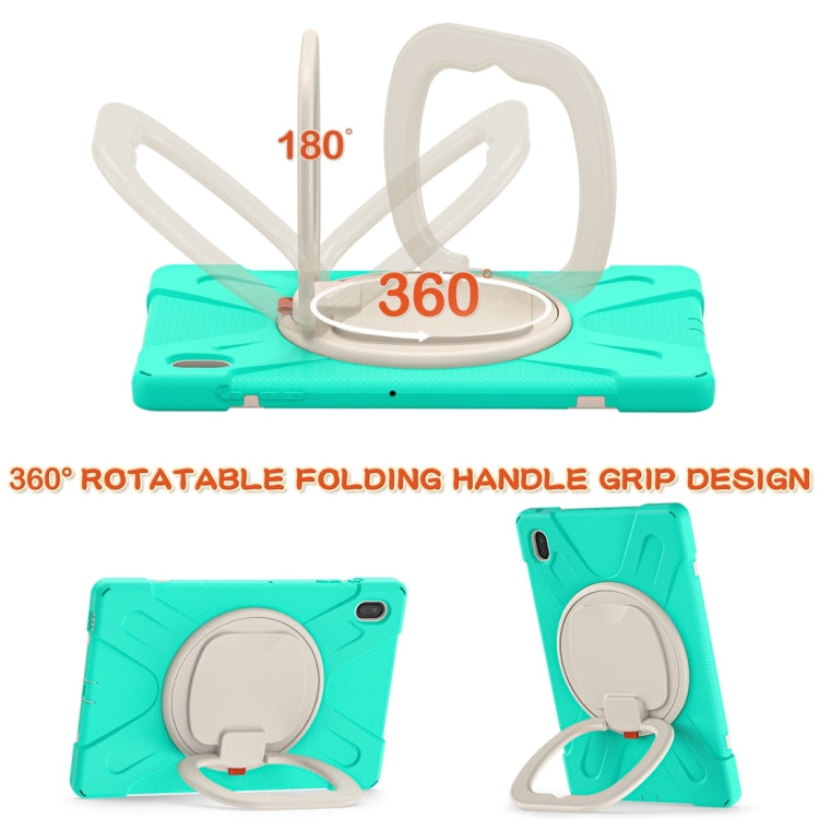 For Samsung Galaxy Tab S7 FE T730 Silicone + PC Protective Case with Holder & Shoulder Strap