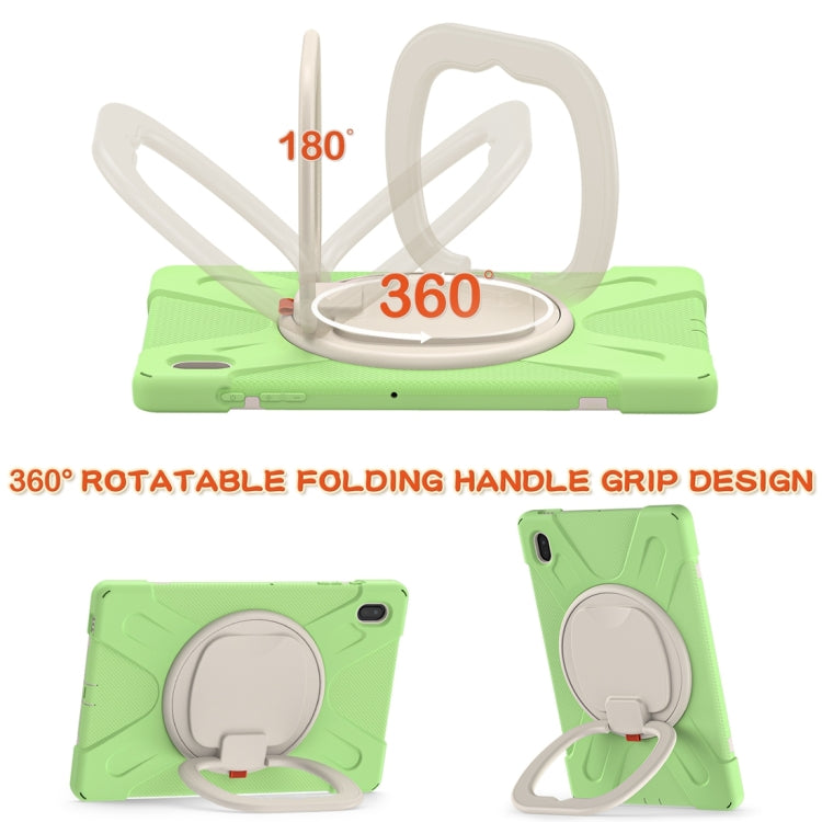 For Samsung Galaxy Tab S7 FE T730 Silicone + PC Protective Case with Holder & Shoulder Strap