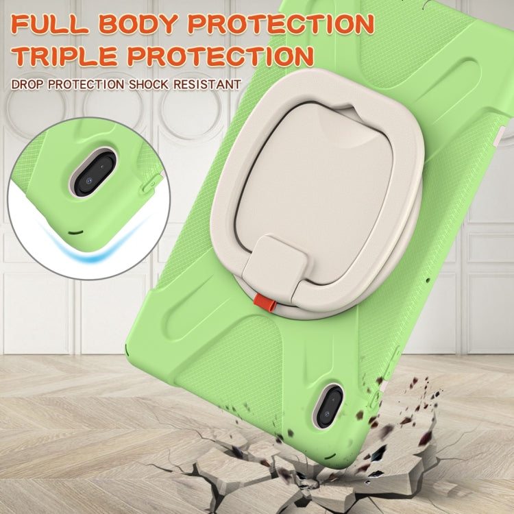 For Samsung Galaxy Tab S7 FE T730 Silicone + PC Protective Case with Holder & Shoulder Strap