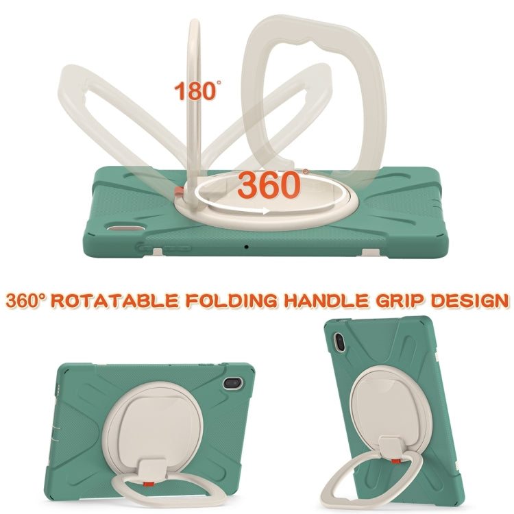 For Samsung Galaxy Tab S7 FE T730 Silicone + PC Protective Case with Holder & Shoulder Strap