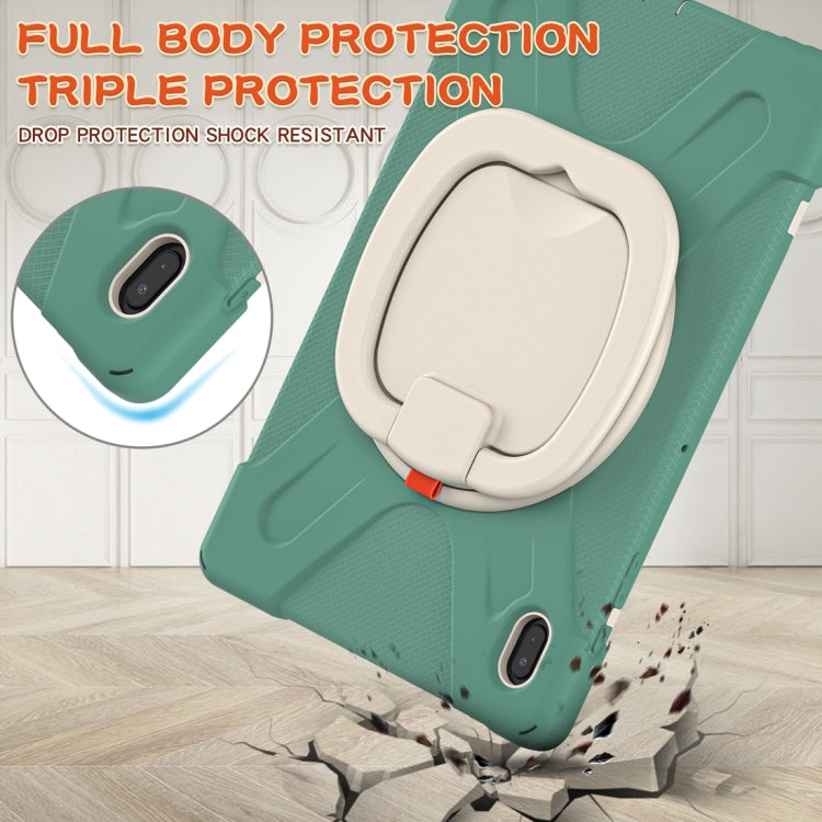 For Samsung Galaxy Tab S7 FE T730 Silicone + PC Protective Case with Holder & Shoulder Strap