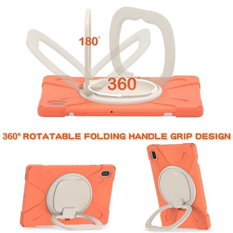 For Samsung Galaxy Tab S7 FE T730 Silicone + PC Protective Case with Holder & Shoulder Strap