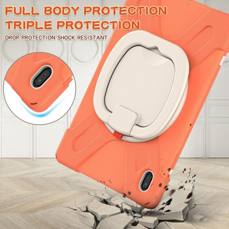For Samsung Galaxy Tab S7 FE T730 Silicone + PC Protective Case with Holder & Shoulder Strap