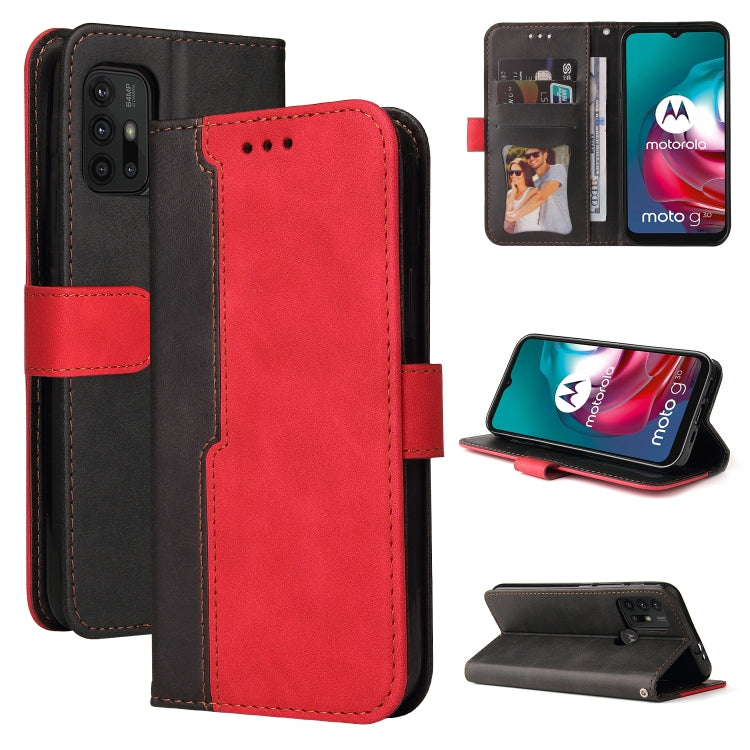 For Motorola Moto G30 / G20 / G10 Business Stitching-Color Horizontal Flip PU Leather Case with Holder & Card Slots & Photo Frame