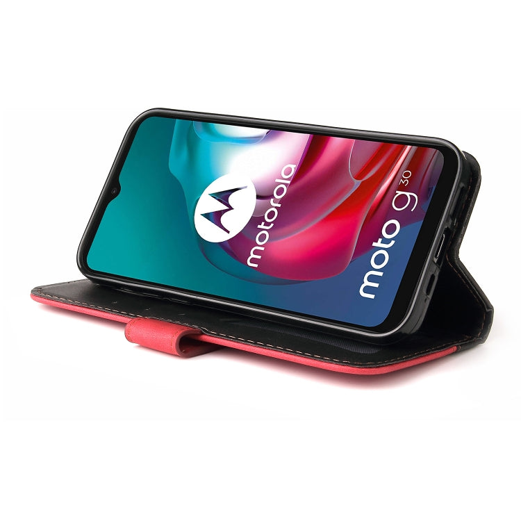 For Motorola Moto G30 / G20 / G10 Business Stitching-Color Horizontal Flip PU Leather Case with Holder & Card Slots & Photo Frame