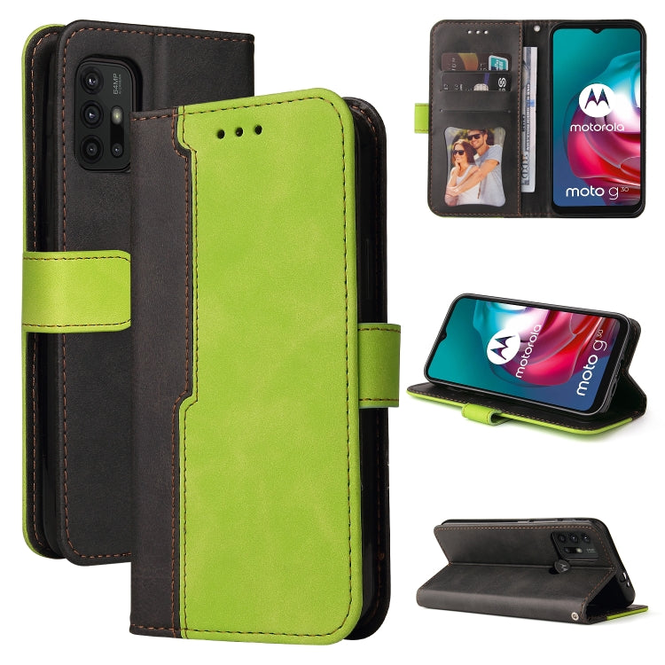 For Motorola Moto G30 / G20 / G10 Business Stitching-Color Horizontal Flip PU Leather Case with Holder & Card Slots & Photo Frame