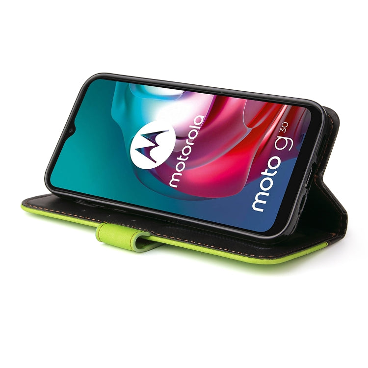 For Motorola Moto G30 / G20 / G10 Business Stitching-Color Horizontal Flip PU Leather Case with Holder & Card Slots & Photo Frame