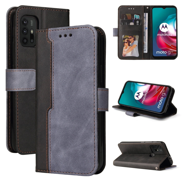 For Motorola Moto G30 / G20 / G10 Business Stitching-Color Horizontal Flip PU Leather Case with Holder & Card Slots & Photo Frame