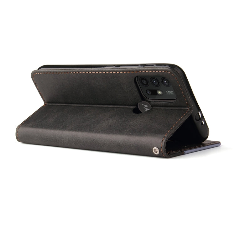 For Motorola Moto G30 / G20 / G10 Business Stitching-Color Horizontal Flip PU Leather Case with Holder & Card Slots & Photo Frame