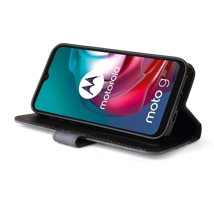 For Motorola Moto G30 / G20 / G10 Business Stitching-Color Horizontal Flip PU Leather Case with Holder & Card Slots & Photo Frame