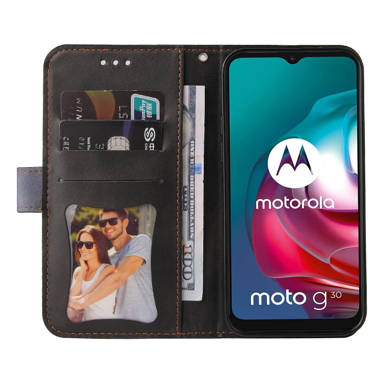 For Motorola Moto G30 / G20 / G10 Business Stitching-Color Horizontal Flip PU Leather Case with Holder & Card Slots & Photo Frame