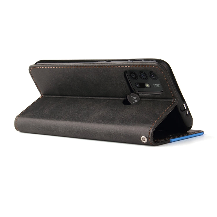 For Motorola Moto G30 / G20 / G10 Business Stitching-Color Horizontal Flip PU Leather Case with Holder & Card Slots & Photo Frame