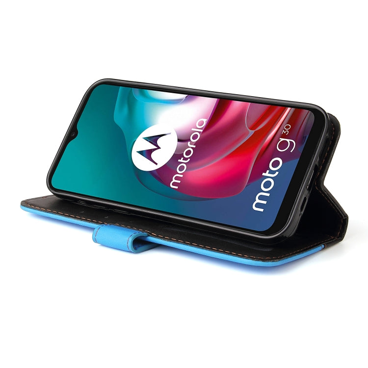 For Motorola Moto G30 / G20 / G10 Business Stitching-Color Horizontal Flip PU Leather Case with Holder & Card Slots & Photo Frame