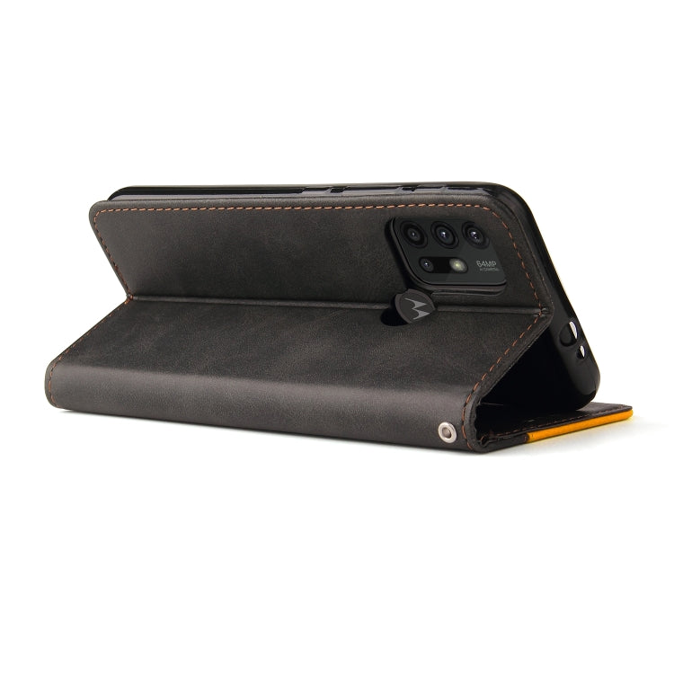 For Motorola Moto G30 / G20 / G10 Business Stitching-Color Horizontal Flip PU Leather Case with Holder & Card Slots & Photo Frame