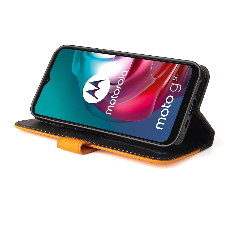 For Motorola Moto G30 / G20 / G10 Business Stitching-Color Horizontal Flip PU Leather Case with Holder & Card Slots & Photo Frame