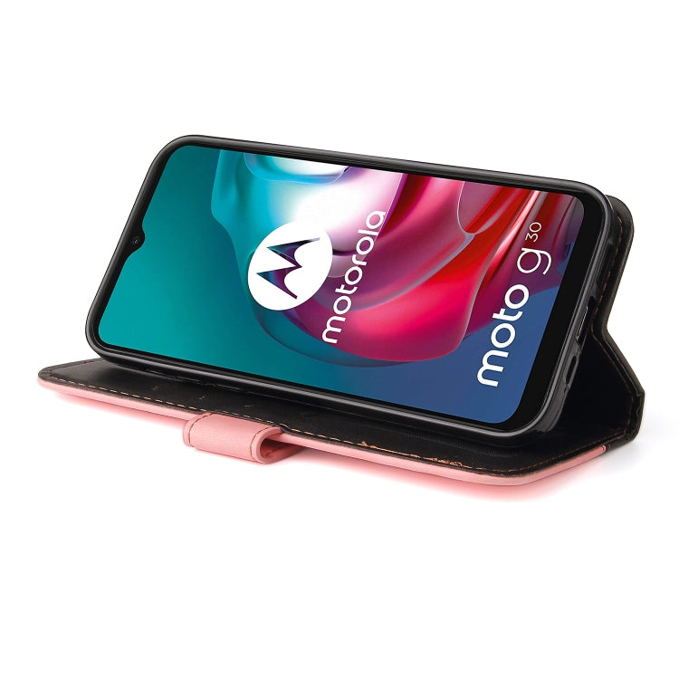 For Motorola Moto G30 / G20 / G10 Business Stitching-Color Horizontal Flip PU Leather Case with Holder & Card Slots & Photo Frame
