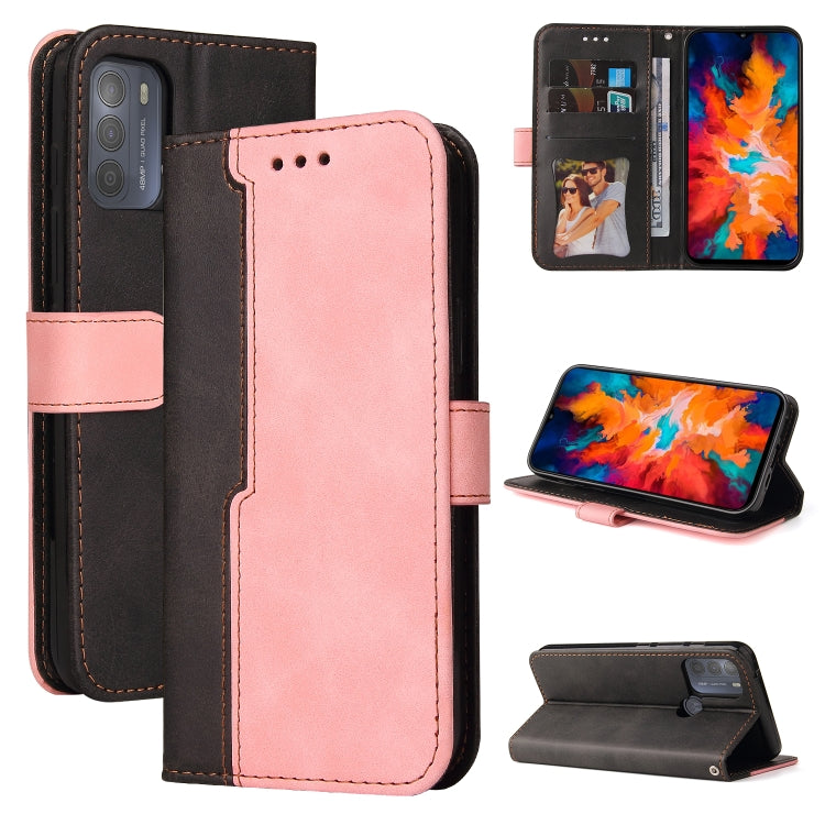 For Motorola Moto G50 Business Stitching-Color Horizontal Flip PU Leather Case with Holder & Card Slots & Photo Frame