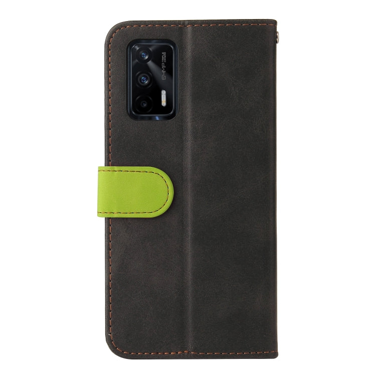 For OPPO Realme GT 5G Business Stitching-Color Horizontal Flip PU Leather Case with Holder & Card Slots & Photo Frame