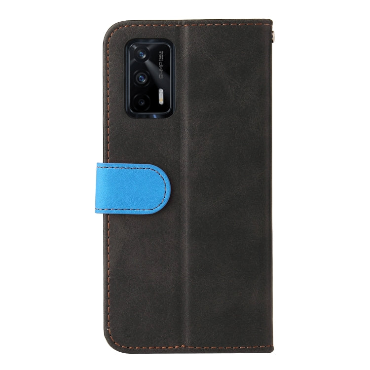 For OPPO Realme GT 5G Business Stitching-Color Horizontal Flip PU Leather Case with Holder & Card Slots & Photo Frame