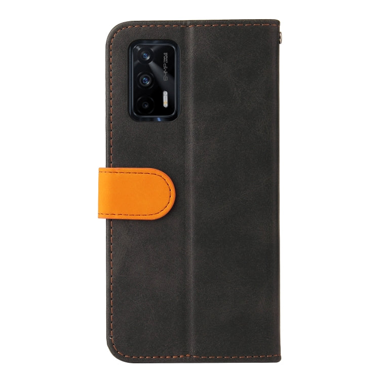 For OPPO Realme GT 5G Business Stitching-Color Horizontal Flip PU Leather Case with Holder & Card Slots & Photo Frame