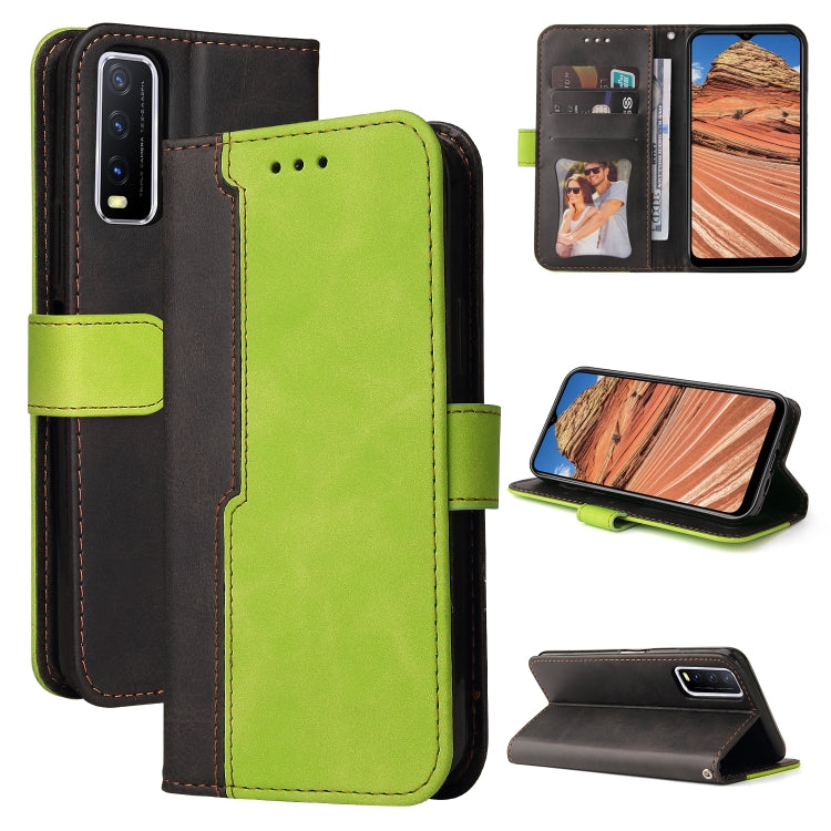 For vivo Y20 / Y20i / Y20s / Y12s / Y30 China Business Stitching-Color Horizontal Flip PU Leather Case with Holder & Card Slots & Photo Frame