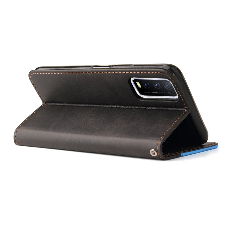 For vivo Y20 / Y20i / Y20s / Y12s / Y30 China Business Stitching-Color Horizontal Flip PU Leather Case with Holder & Card Slots & Photo Frame