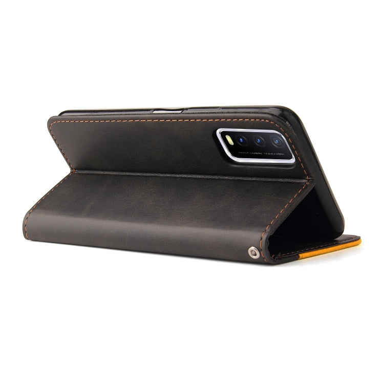 For vivo Y20 / Y20i / Y20s / Y12s / Y30 China Business Stitching-Color Horizontal Flip PU Leather Case with Holder & Card Slots & Photo Frame