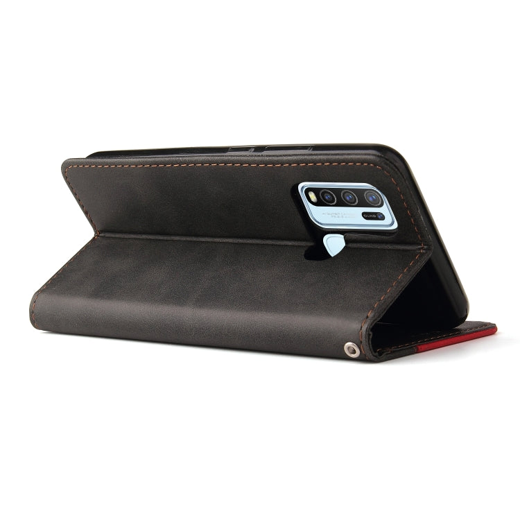 For vivo Y50 / Y30 Global Business Stitching-Color Horizontal Flip PU Leather Case with Holder & Card Slots & Photo Frame