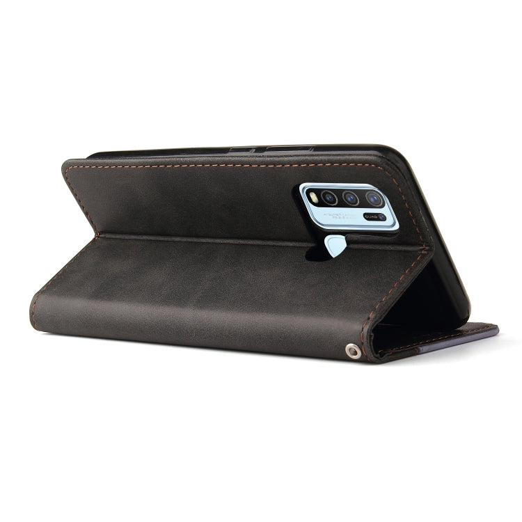 For vivo Y50 / Y30 Global Business Stitching-Color Horizontal Flip PU Leather Case with Holder & Card Slots & Photo Frame