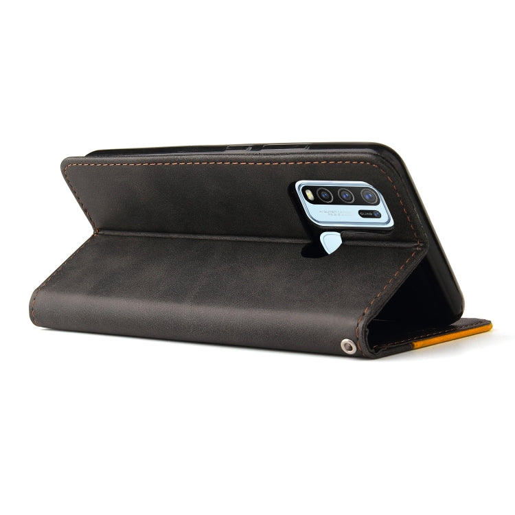 For vivo Y50 / Y30 Global Business Stitching-Color Horizontal Flip PU Leather Case with Holder & Card Slots & Photo Frame